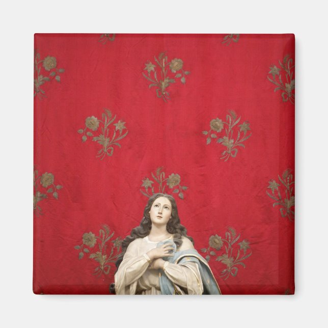 Virgin statue i en Spaccanapoli-kyrka, Neapel Magnet (Framsidan)