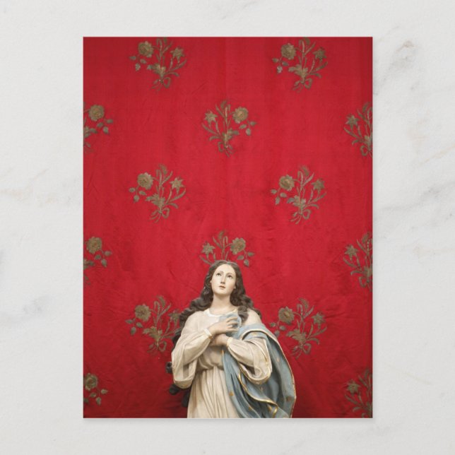 Virgin statue i en Spaccanapoli-kyrka, Neapel Vykort (Framsida)