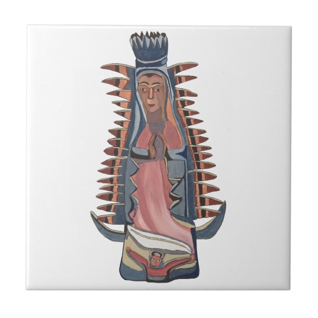 Virgin Virgin Mary Vår Dam i Guadalupe-målningen Kakelplatta (Framsidan)