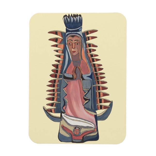 Virgin Virgin Mary Vår Dam i Guadalupe-målningen Magnet (Vertikal)