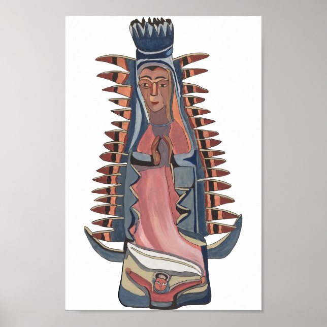 Virgin Virgin Mary Vår Dam i Guadalupe-målningen Poster (Framsidan)