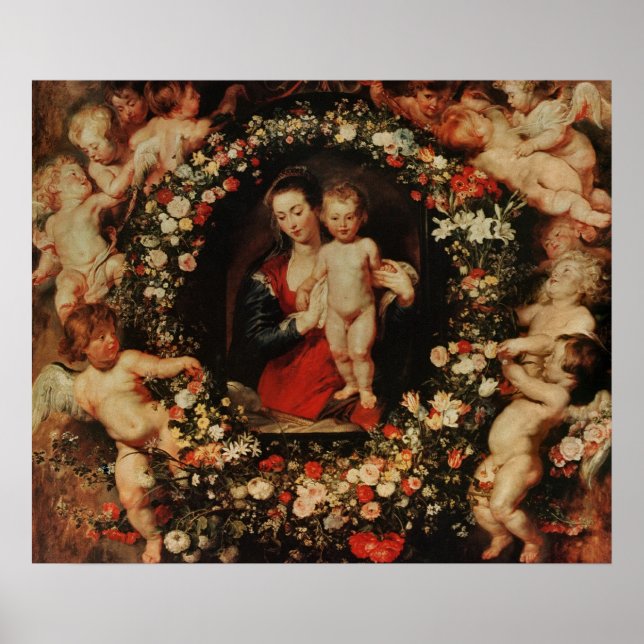 Virgin with a Garland of Flowers, 1618-20 Poster (Framsidan)