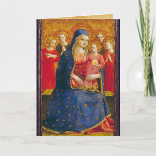 VIRGIN WITH CHILD AND ÄNGLAR ,Beato Angelico Helgkort