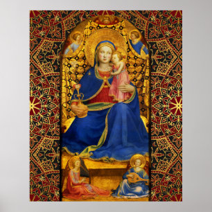 VIRGIN WITH CHILD AND ÄNGLAR by Fra Angelico Poster