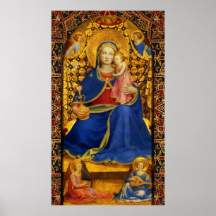 VIRGIN WITH CHILD AND ÄNGLAR by Fra Angelico Poster