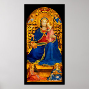 VIRGIN WITH CHILD AND ÄNGLAR by Fra Angelico Poster