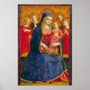 VIRGIN WITH CHILD AND ÄNGLAR Fra Angelico Poster