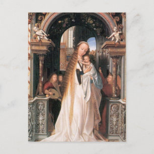 VIRGIN WITH CHILD AND ÄNGLAR, Parchement Vykort