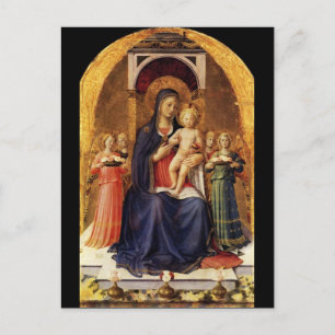 VIRGIN WITH CHILD AND ÄNGLAR, PARCHMENT VYKORT