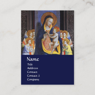 VIRGIN WITH CHILD AND SAIND, blue Visitkort
