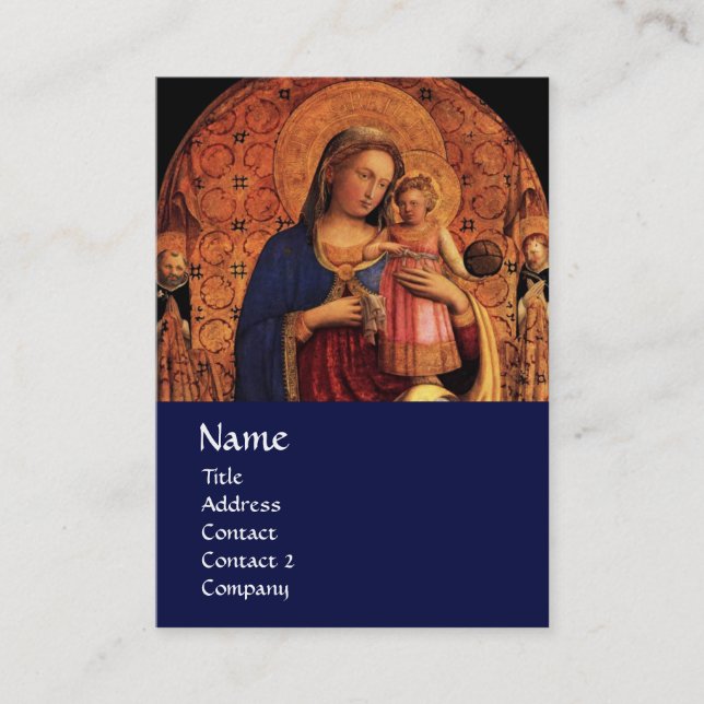 VIRGIN WITH CHILD AND SAINS ,blue Visitkort (Framsida)