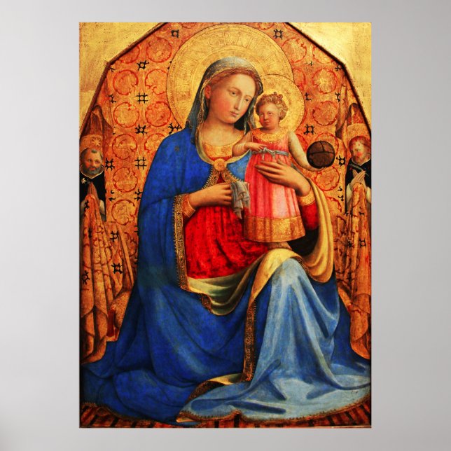 VIRGIN WITH CHILD AND SAINTS by Fra Angelico Poster (Framsidan)
