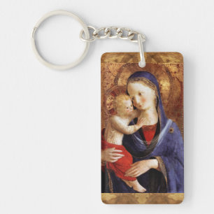 VIRGIN WITH CHILD,Ave Maria Prayer Parchment