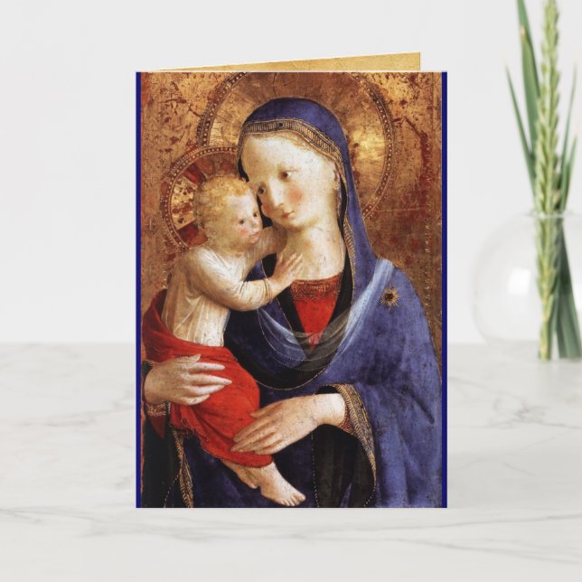 VIRGIN WITH CHILD ,Blue Sapphire Helgkort (Framsida)