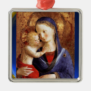 VIRGIN WITH CHILD ,Blue Sapphire Julgransprydnad Metall