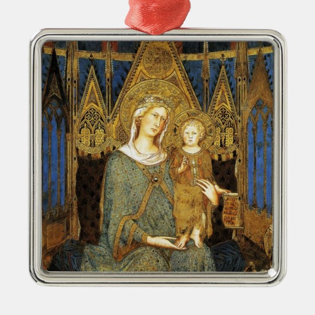 VIRGIN WITH CHILD ,Blue Sapphire Julgransprydnad Metall (Framsidan)