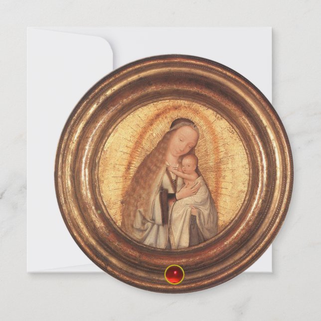 VIRGIN WITH CHILD JLE Party Red Ruby Inbjudningar (Framsida)