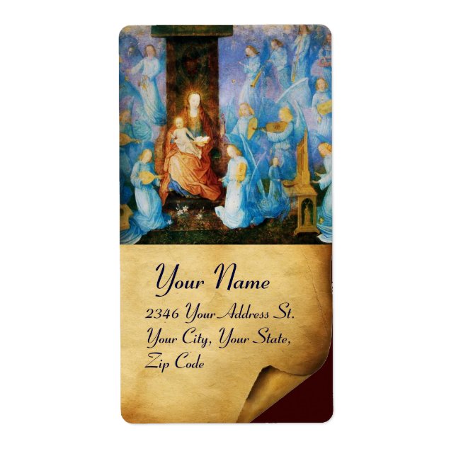 VIRGIN WITH CHILD - NCERT OF ÄNGLAR ,PARCHMENT FRAKTSEDEL (Framsidan)