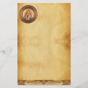VIRGIN WITH CHILD ,Parchment Brevpapper