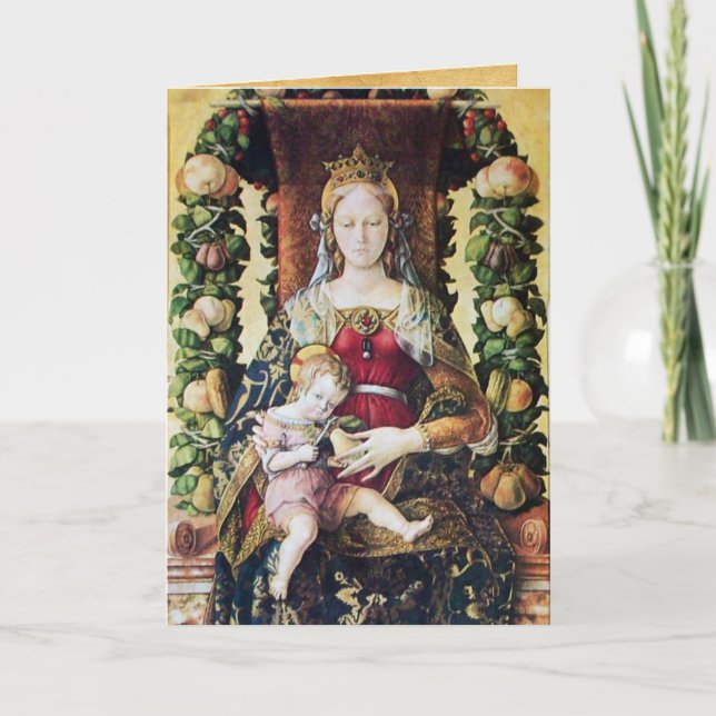 VIRGIN WITH CHILD ,Red Ruby Helgkort (Framsida)