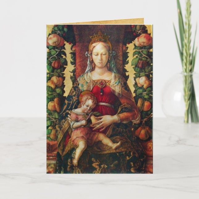 VIRGIN WITH CHILD ,Red Ruby Helgkort (Framsida)