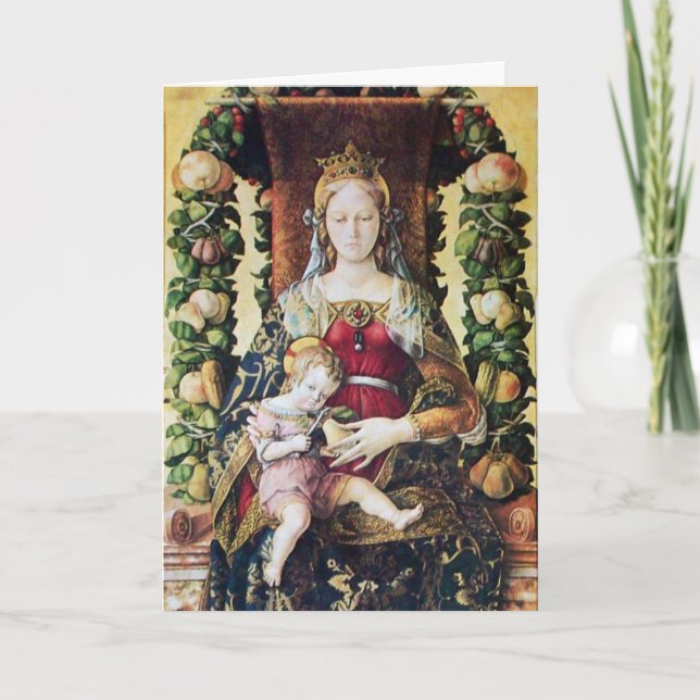 VIRGIN WITH CHILD ,Red Ruby Helgkort (Framsida)