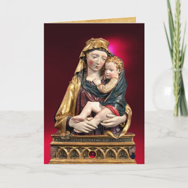 VIRGIN WITH CHILD ,Red Ruby-julhälsningar Helgkort (Framsida)