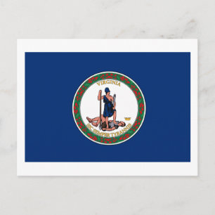 Virgina Flagga Postcard Vykort