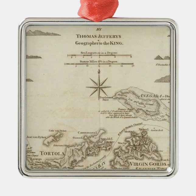 Virginen Islands Julgransprydnad Metall (Framsidan)