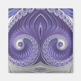 VIRGINIA ~ Abstrakt Mönster ~ Lila Grått White ~ Magnet