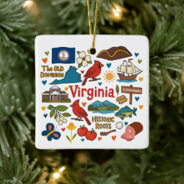 Virginia Anpassad Familjeresa Jul Julgransprydnad Keramik