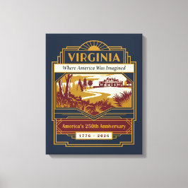 Virginia Art Deco Amerika 250-årsjubileum Canvastryck