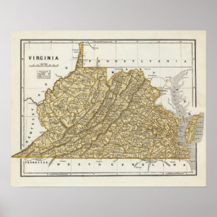 Virginia Atlas Karta Poster