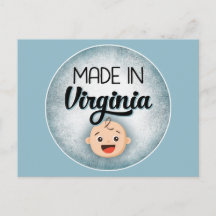 Virginia Baby Funny Blue New Boy-vykort