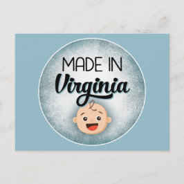 Virginia Baby Funny Blue New Boy-vykort Vykort