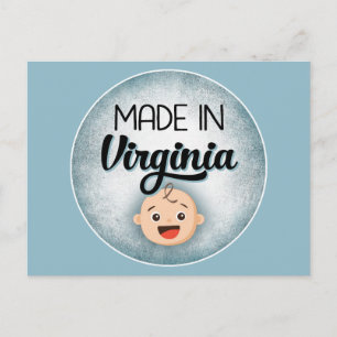 Virginia Baby Funny Blue New Boy-vykort Vykort