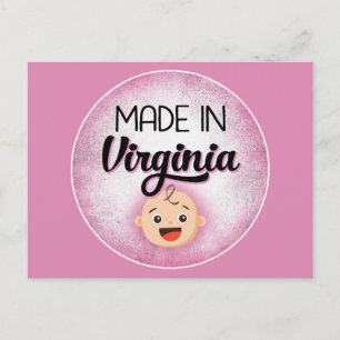 Virginia Baby Funny Rosa New Girl Postcard Vykort