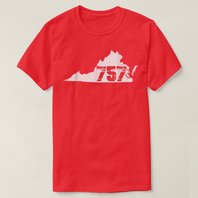 Virginia Beach 757 Area Code T-Shirt (Design framsida)