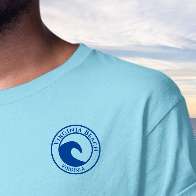Virginia Beach Blue Ocean Wave Circle Design T Shirt (Skapare uppladdad)