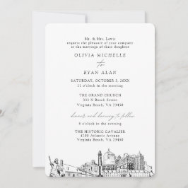 Virginia Beach Church Bröllop 2 Inbjudningar