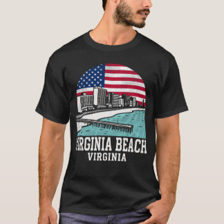 Virginia Beach City Virginia American Flag T Shirt