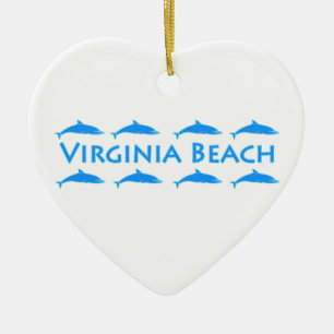 Virginia Beach delfinlogotyp Julgransprydnad Keramik
