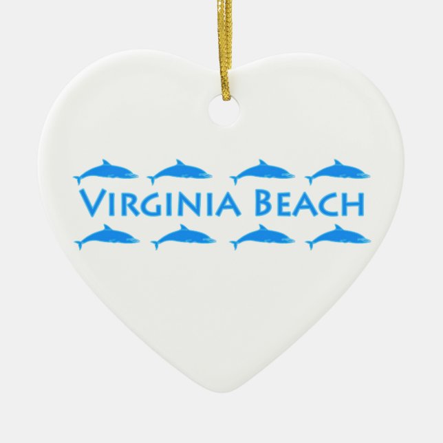 Virginia Beach delfinlogotyp Julgransprydnad Keramik (Framsidan)