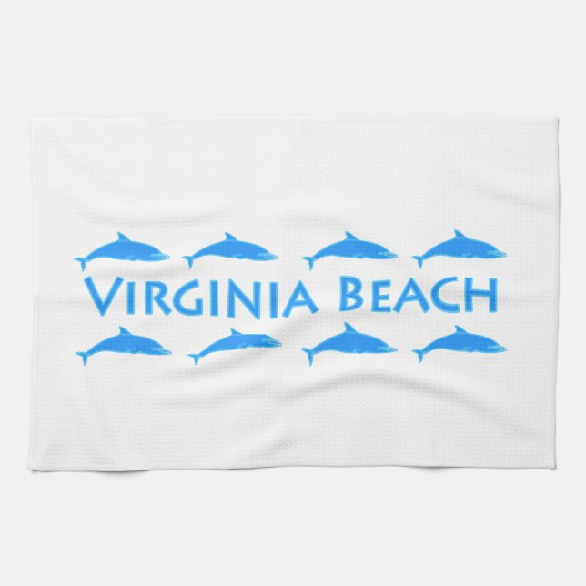 Virginia Beach delfinlogotyp Kökshandduk (Horisontell)