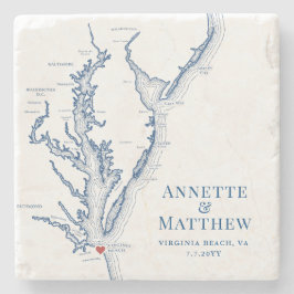 Virginia Beach Destination Wedding Favor Stenunderlägg