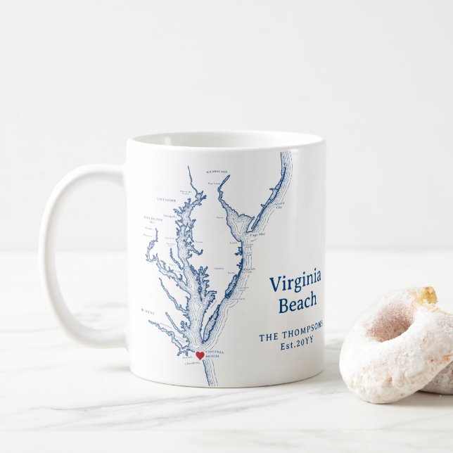 Virginia Beach Gift Kaffemugg (Med munk)