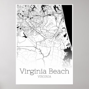 Virginia Beach karta - Virginia City kartaaffisch Poster