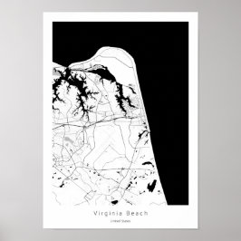 Virginia Beach Modern Minimal Abstrakt Simple Kart Poster