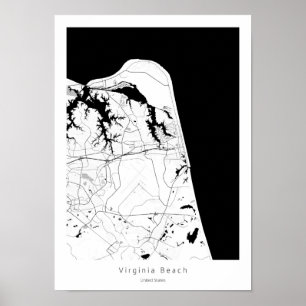 Virginia Beach Modern Minimal Abstrakt Simple Kart Poster