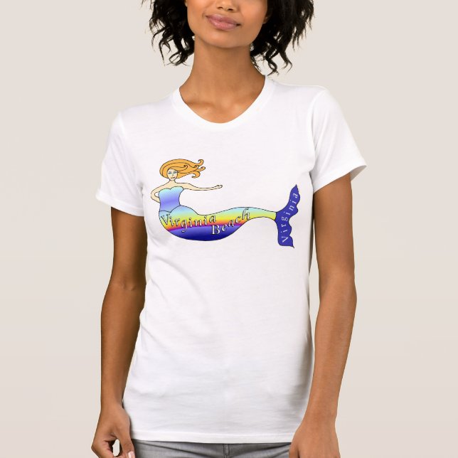 Virginia Beach sjöjungfru T Shirt (Framsida)